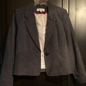 Banana Republic Black and White Patterned Blazer